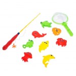 Магнитная рыбалка для детей Морские жители 10 предметов 1 удочка 1 сачок 8 игрушек цвета микс